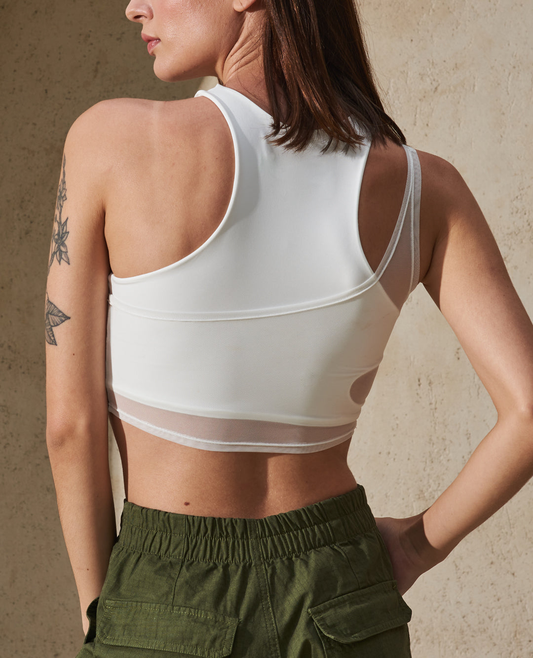 IVORY STRAPY CROP TOP