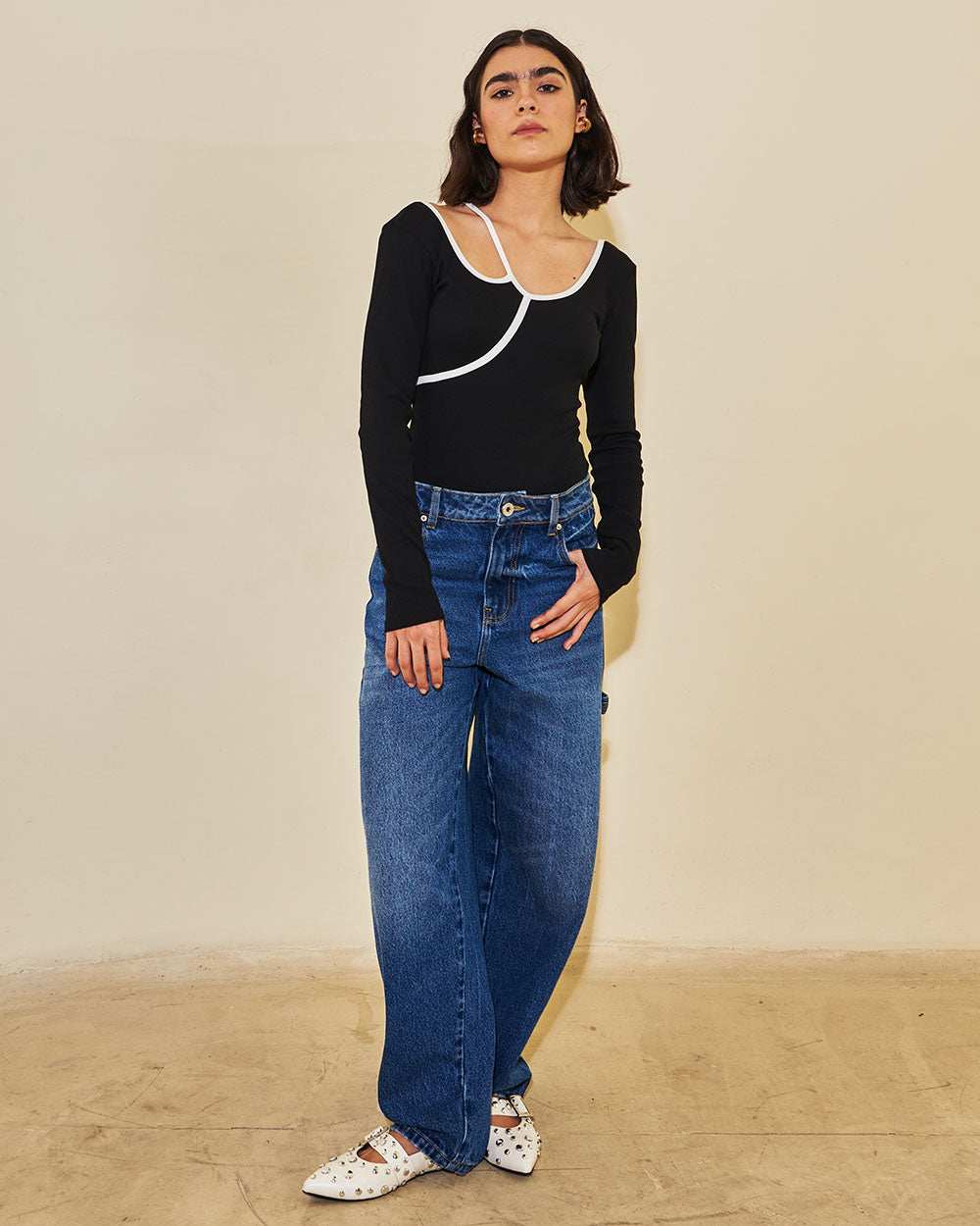 Body para mujer en rib de algodón con broches | Colección Urban Rock