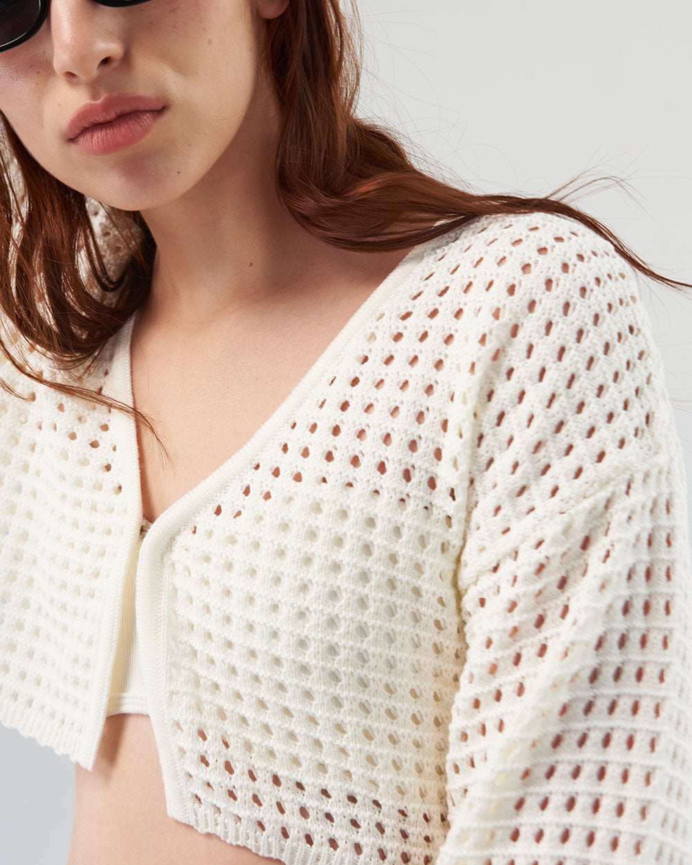 Cardigan para mujer con hombro caído y broche metálico - Urban Rock