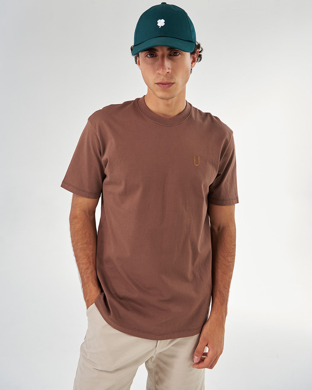 Camiseta DIRT TEE café oversized para hombre - Urbanrock