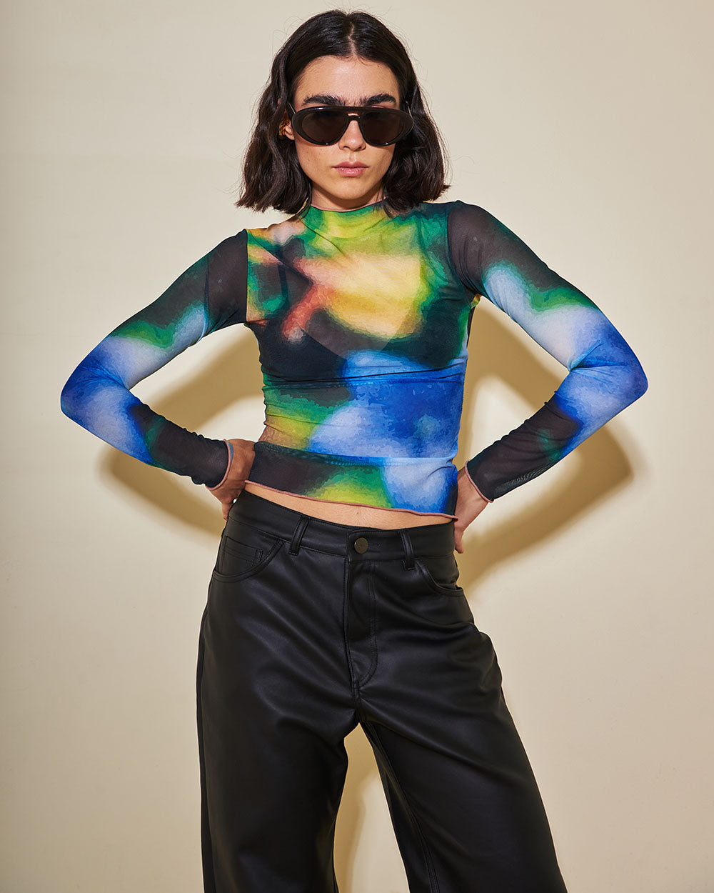 Dream Trim Top - top de malla translúcida con estampado | Urban Rock