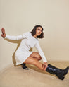 Dress en tejido rib blanco con spandex - cómodo y urbano | Urban Rock