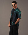 Camisa Electric negra y verde tie dye oversize - Urbanrock Colombia