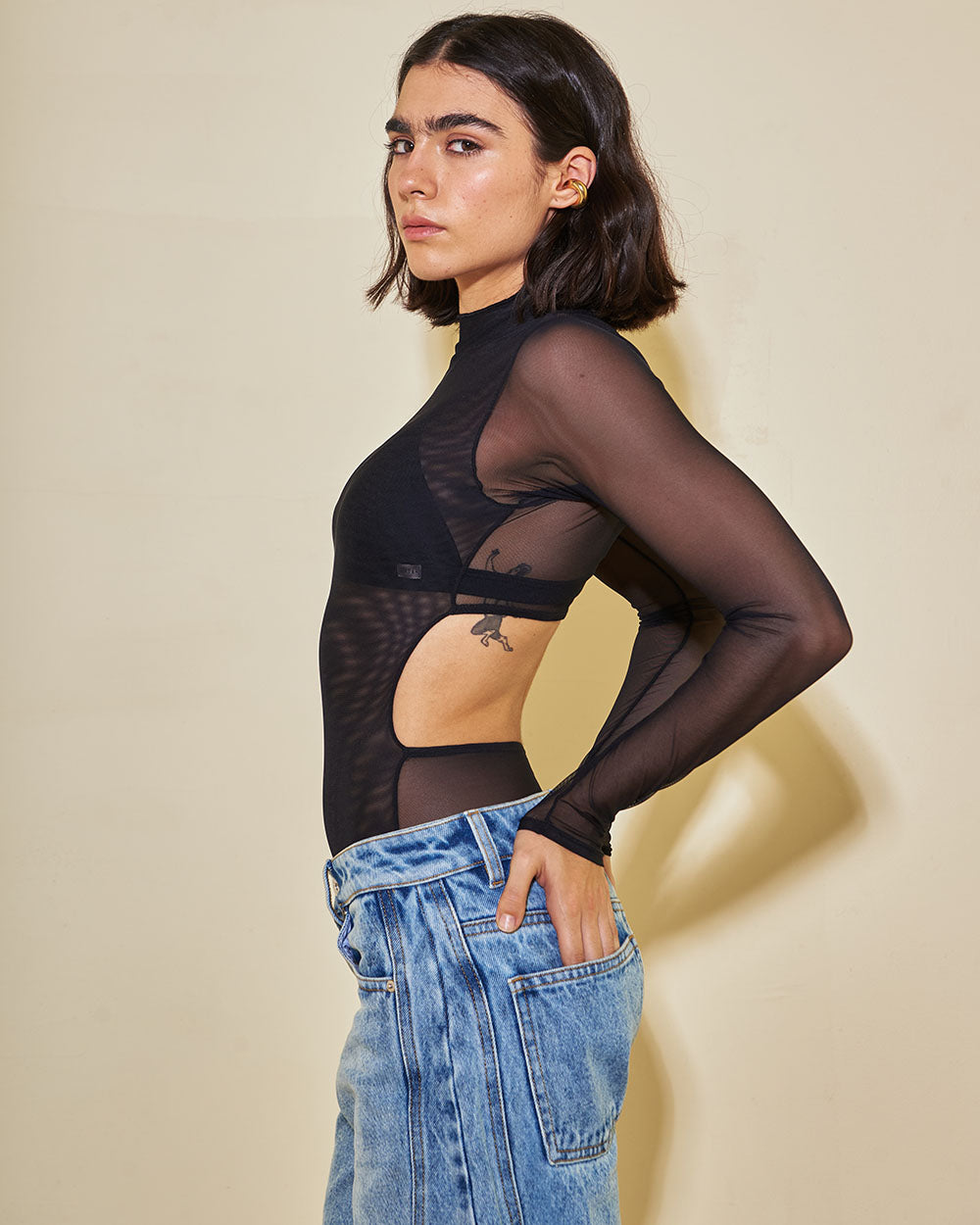 Hall Body - body ajustado de manga larga en poliéster y spandex | Urban Rock