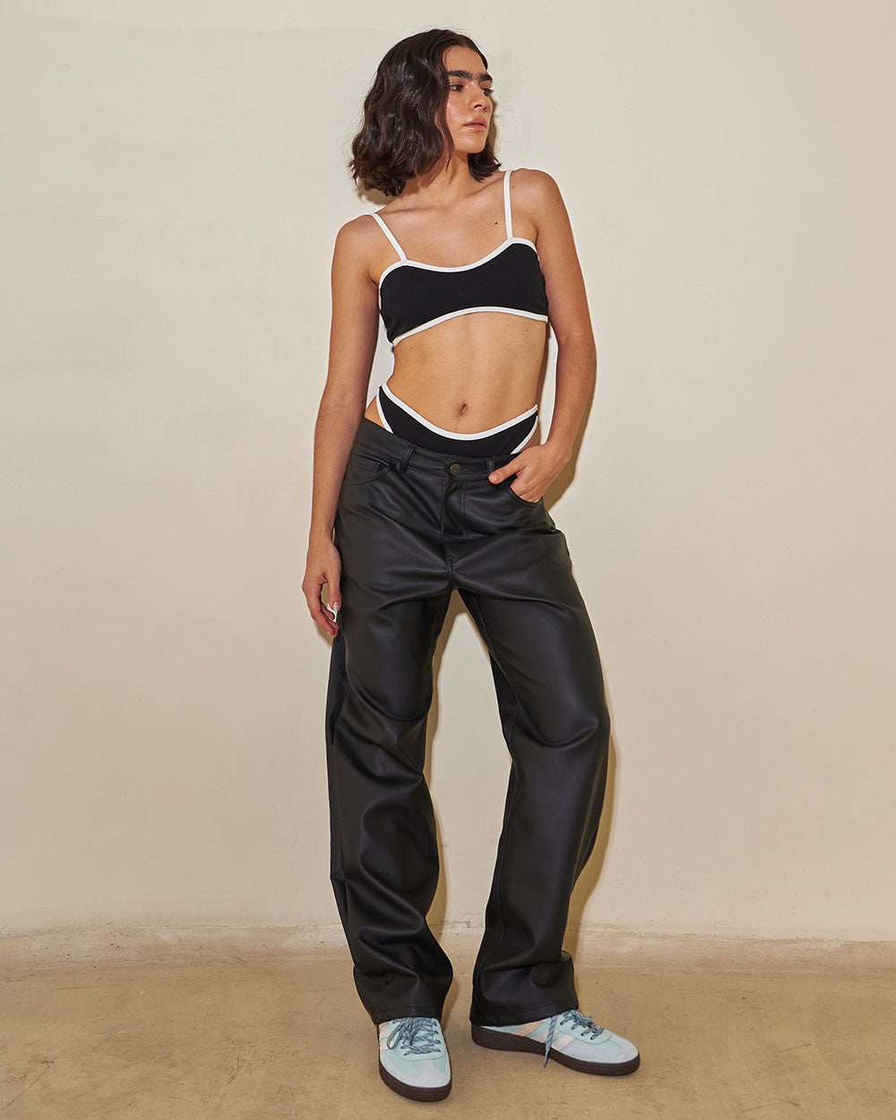 Low Pants de bota recta en cuerina - estilo urbano | Urban Rock