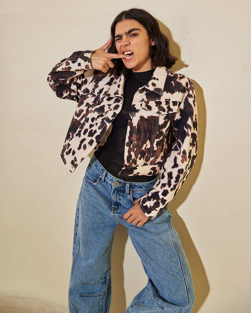 Moo Jacket con tapa de bolsillo decorativa y botón | Urban Rock