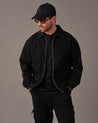 Chaqueta denim negra tipo bomber para hombre - Urbanrock Colombia