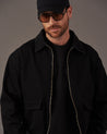 Vista trasera chaqueta bomber negra - Urbanrock