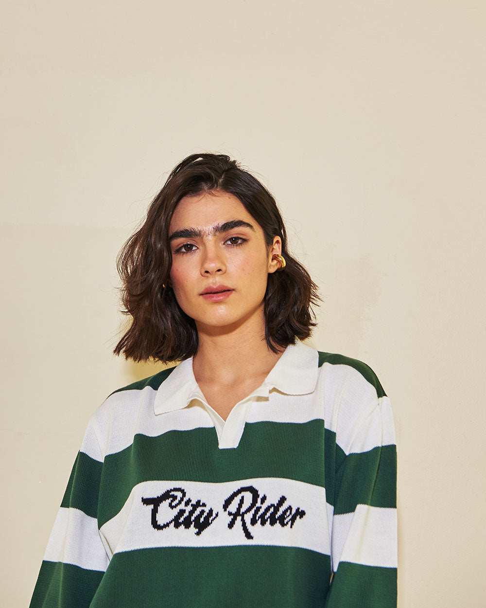 Polo para mujer oversized con fajón en contraste - estilo urbano | Urban Rock