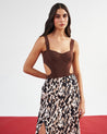 Body Purl café estilo corset con aberturas laterales - Urbanrock