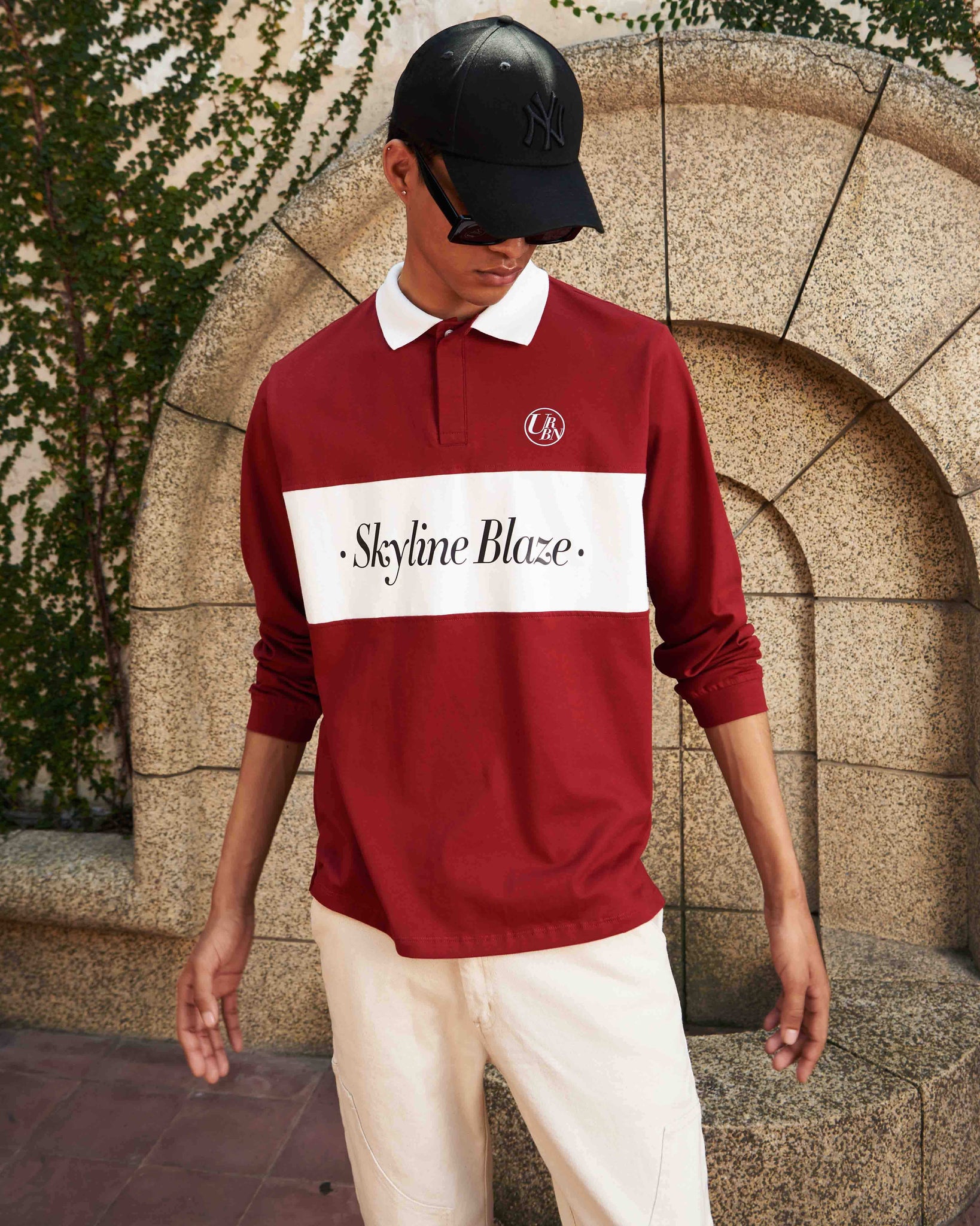 Camibuso Hombre Camibuso Tipo Polo Manga Larga Camibuso Rojo