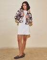 Wood Dress blanco con escote en espalda - última tendencia | Urban Rock