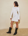 Wood Dress - mini vestido manga larga en tejido rib blanco | Urban Rock