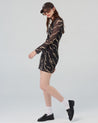 Mini vestido Zebra en malla estampada con efecto animal print - Urbanrock Colombia